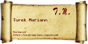 Turek Mariann névjegykártya